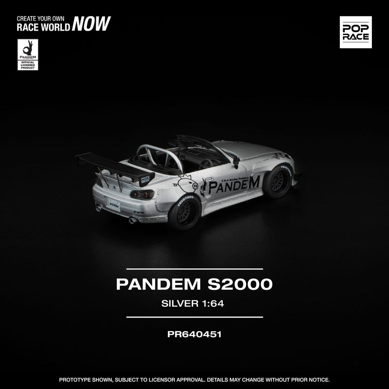 POP RACE PANDEM S2000 Silver 1/64 JAPAN OFFICIAL