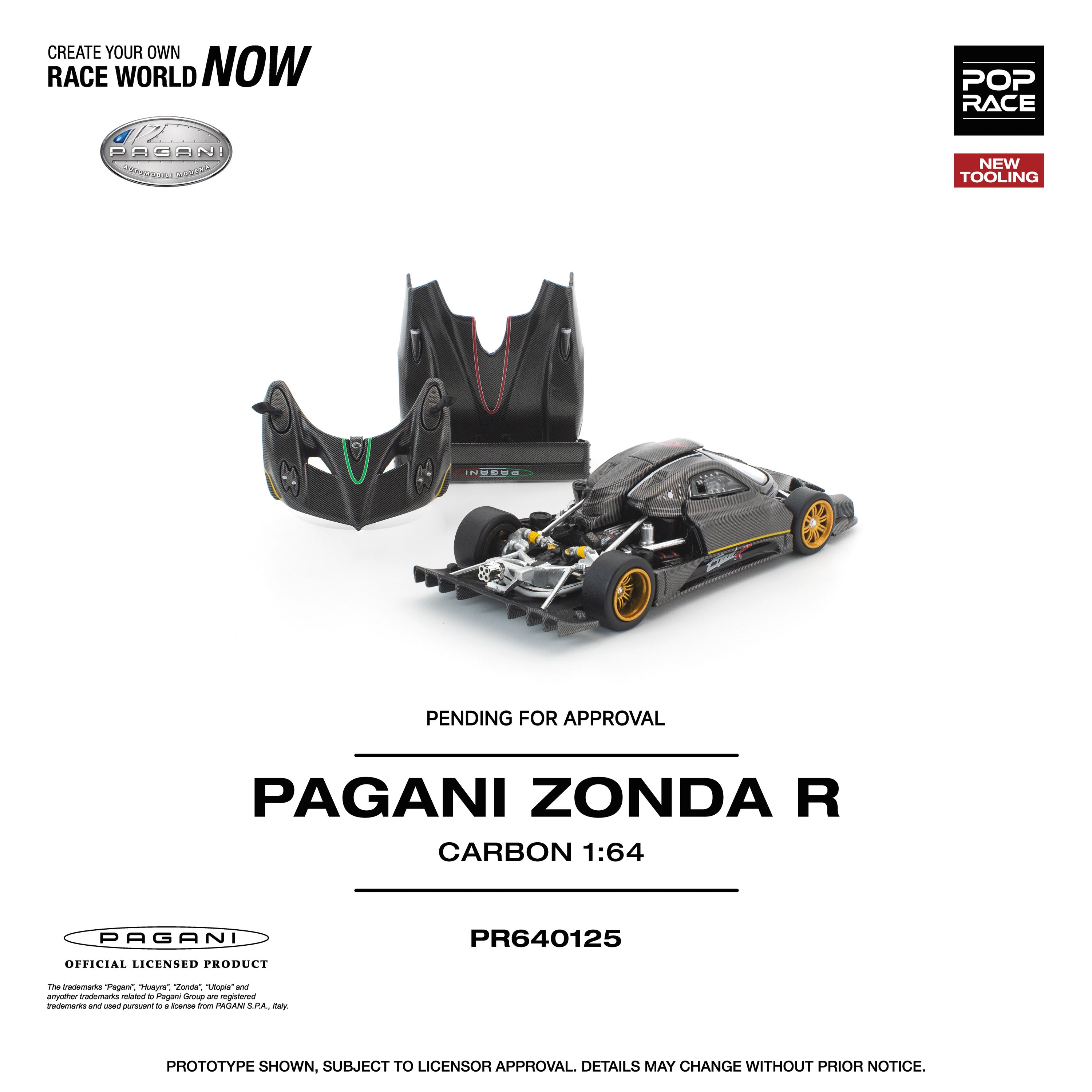 POP RACE Pagani Zonda R 1/64 JAPAN OFFICIAL — ToysOneJapan