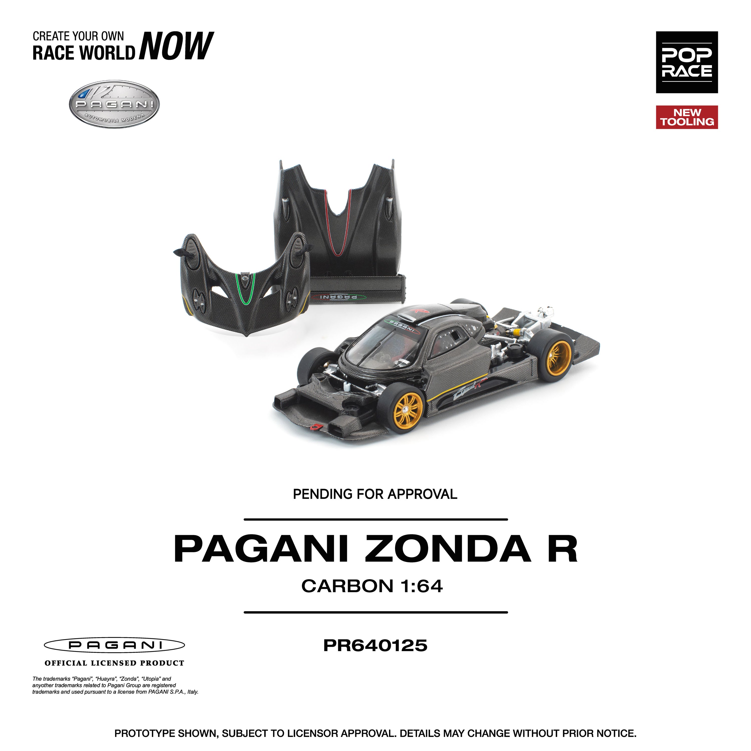 POP RACE Pagani Zonda R 1/64 JAPAN OFFICIAL — ToysOneJapan
