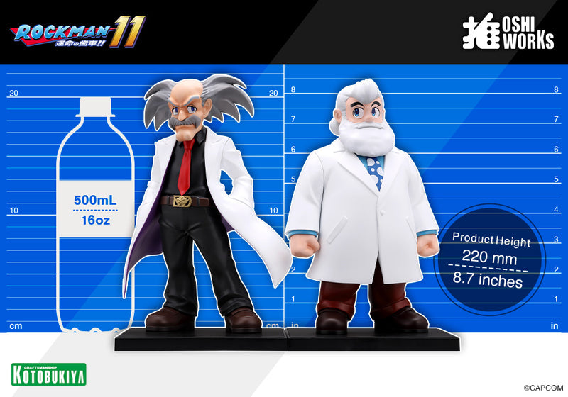 Kotobukiya OSHI WORKS Mega Man Dr. Wily & Dr. Light Figure JAPAN OFFICIAL