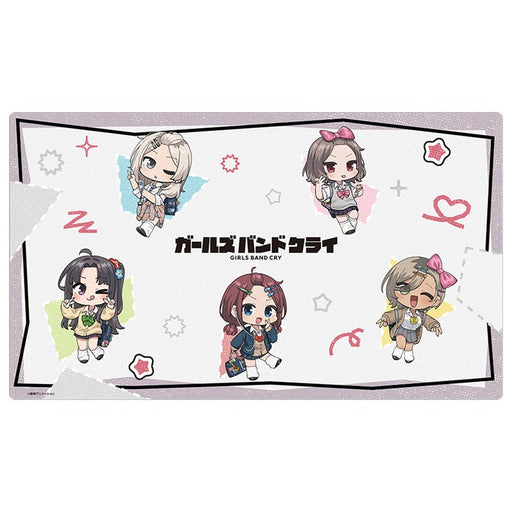 Girls Band Cry Mini Chara Heisei Gyaru New Illustration Rubber Mat JAPAN