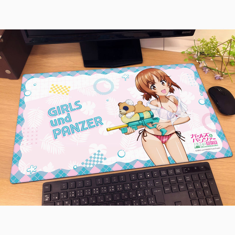 Girls und Panzer das Finale Miho Nishizumi Water Gun Tan Ver. Rubber Mat JAPAN