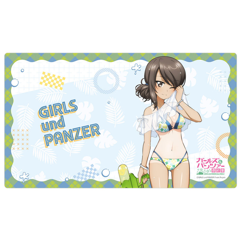 Girls und Panzer das Finale Mika Water Gun Tan Ver. New Illustration Rubber Mat