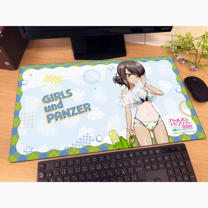 Girls und Panzer das Finale Mika Water Gun Tan Ver. New Illustration Rubber Mat