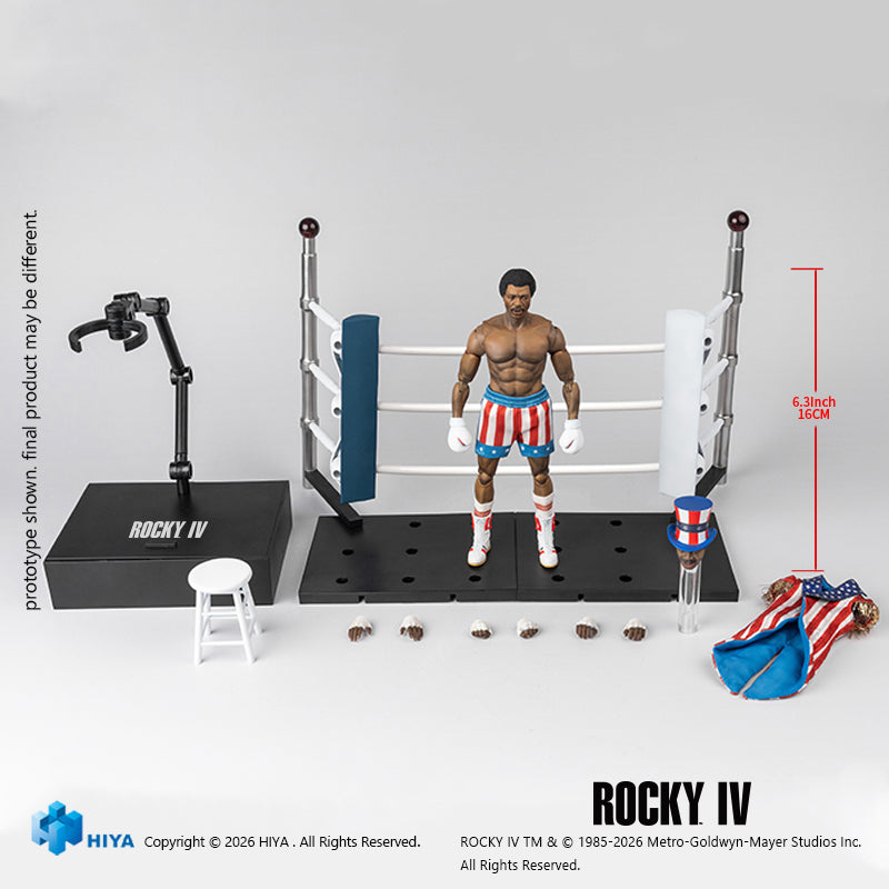 Hiya Toys Rocky IV Apollo Creed 1/12 Action Figure JAPAN OFFICIAL