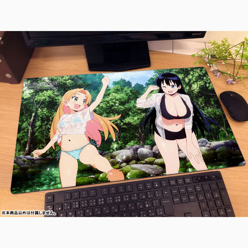Curtain Damashii Ruri no Houseki Water Fun New Illustration Rubber Mat JAPAN