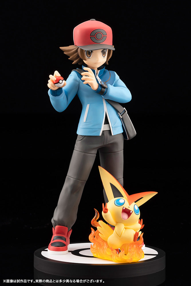 Kotobukiya ARTFX J Pokemon Hilbert with Victini 1/8 Figure JAPAN OFFICIAL