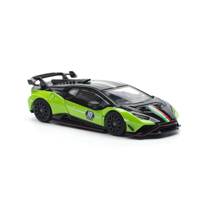 POP RACE Lamborghini Huracan STO SC LP640-2 10th Anniversario Green/Black 1/64