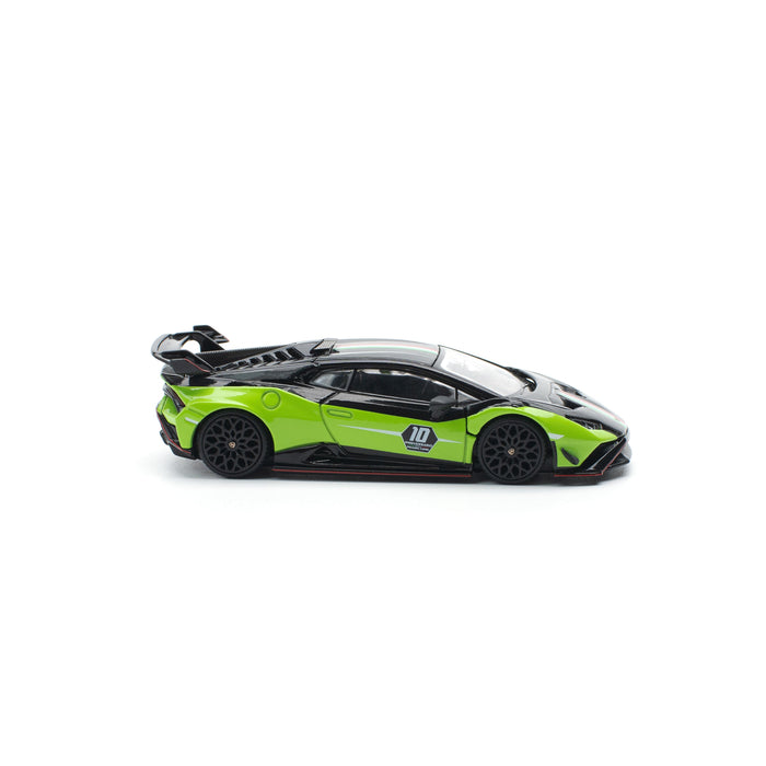 POP RACE Lamborghini Huracan STO SC LP640-2 10th Anniversario Green/Black 1/64