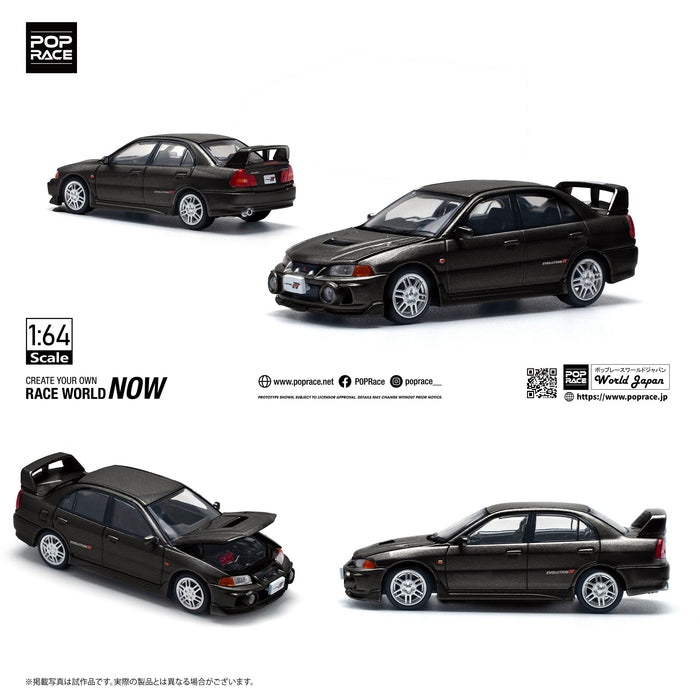 POP RACE Mitsubishi Lancer Evolution IV Pyrenees Black Pearl 1/64 JAPAN OFFICIAL