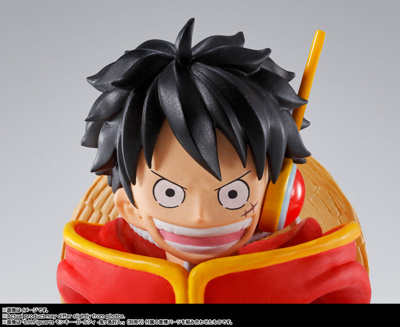 BANDAI S.H.Figuarts ONE PIECE Monkey D Luffy Future Island Figura de acción Egghead
