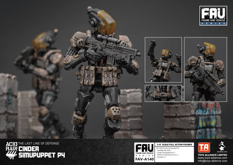 TOYS ALLIANCE Acid Rain FAV-A140 Cinder Simupuppet P4 1/18 Action Figure JAPAN