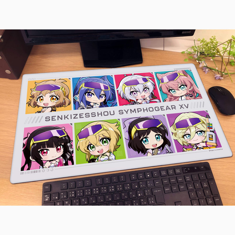 Senki Zessho Symphogear XV Mini Chara Cyber Military New Illustration Rubber Mat