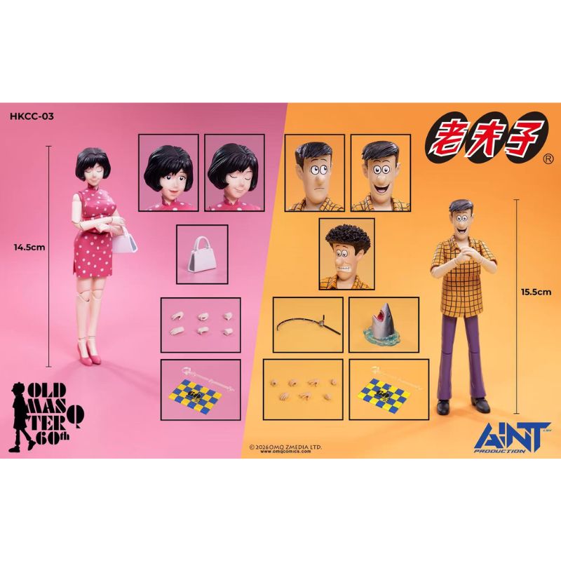 Old Master Q Mr. Chin & Miss Chan HKCC-03 2PCS Set 1/12 Action Figure JAPAN