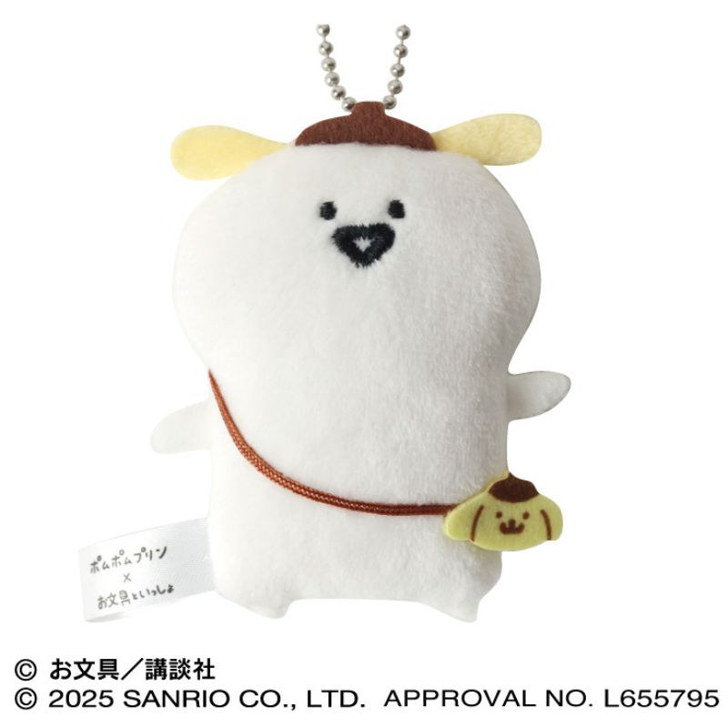Ensky Pom Pom Purin x Obungu to Issho Obungu-san Flat Plush Mascot JAPAN