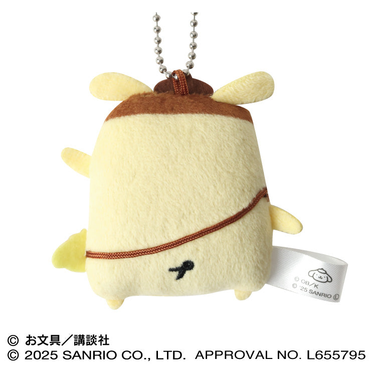 Ensky Pom Pom Purin x Obungu to Issho Purin-san Flat Plush Mascot JAPAN OFFICIAL