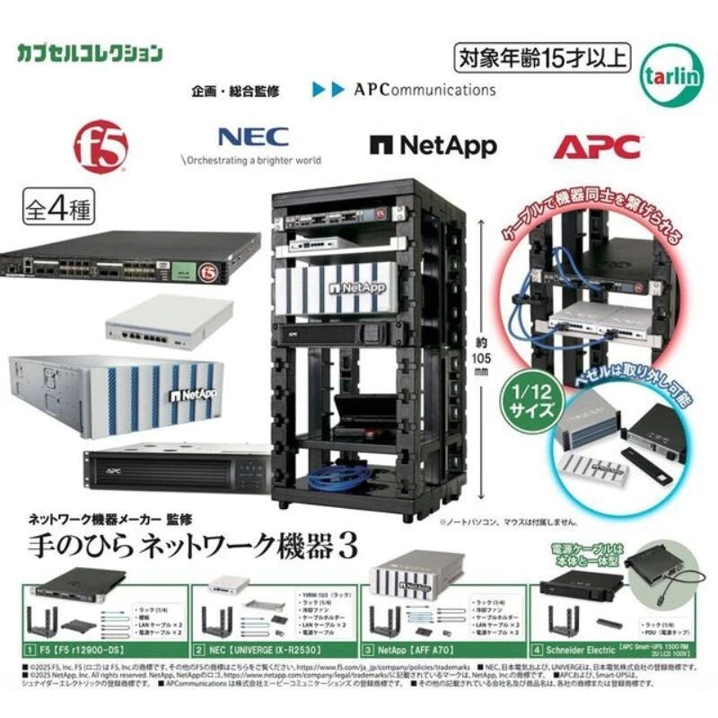 Palm Network Equipment 3 Complete Set Figure Capsule Toy JAPAN OFFICIAL