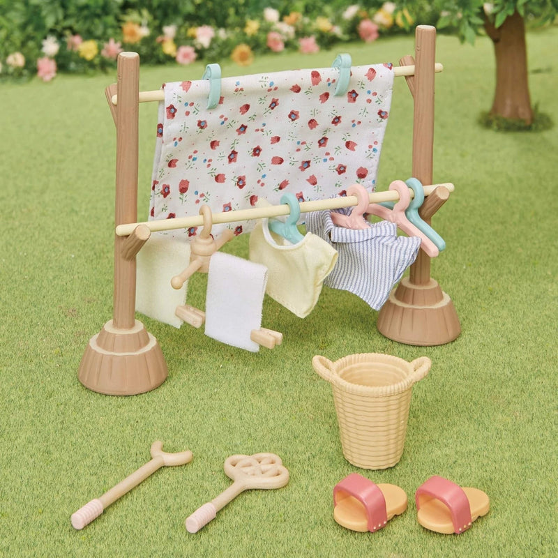 Epoch Sylvanian Families Calico Critter Washing Clothespole Set KA-610 JAPAN
