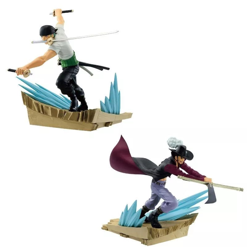 Banpresto Senkou Zekkei One Piece Zoro & Dracule Mihawk Figure Set of 2 JAPAN