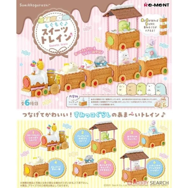 Re-Ment Sumikko Gurashi Mogu Mogu Sweets Train Full Set 6 BOX Figure JAPAN