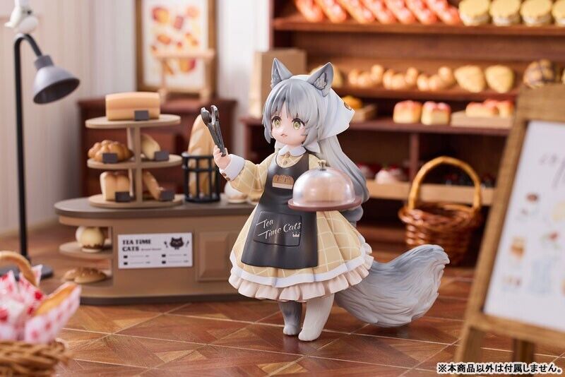 Tea Tea Time Cats Scene Bread House Clerk & Customer Set Figura Japón Oficial