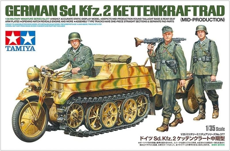 Tamiya German Sd.Kfz.2 Kettenkraftrad Mid Production 1/35 Model Kit JAPAN