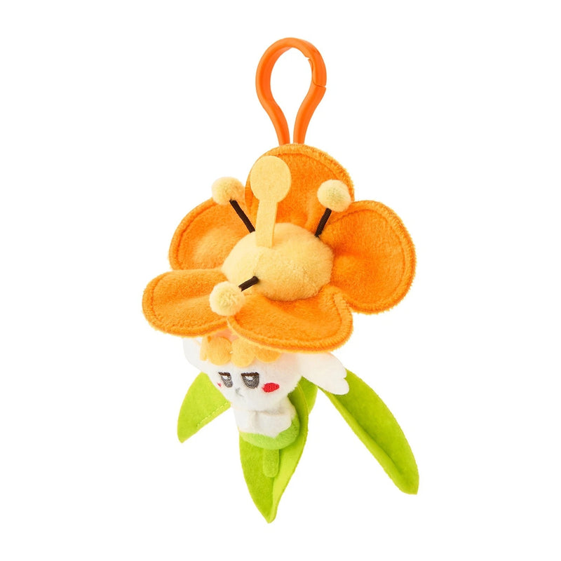 Pokemon Center Original Full Bloom Flabebe Orange Flower Plush Keychain JAPAN