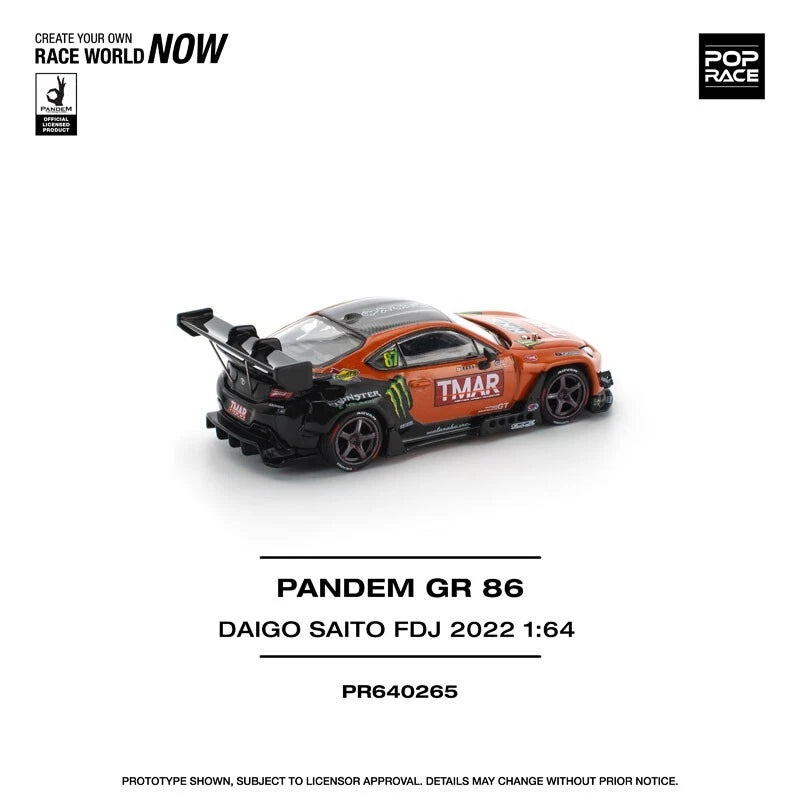 Pandem GR86 Daigo Saito Formula Drift Japan 2022 1/64 Miniature Car JAPAN