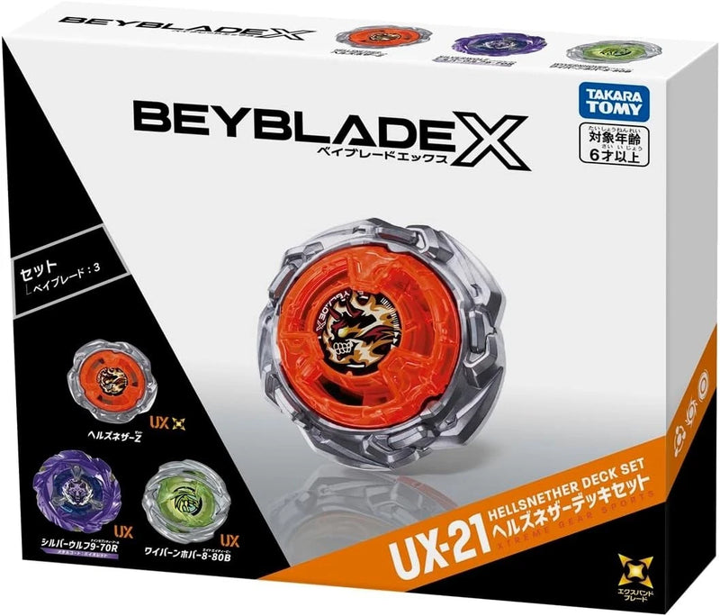 Takara Tomy Beyblade X UX-21 Hells Nether Deck Set JAPAN OFFICIAL