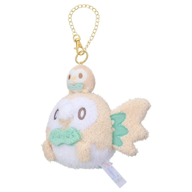 Pokemon Pokepeace Rowlet with Plush Toy Ver. Plush Keychain JAPAN OFFICIAL
