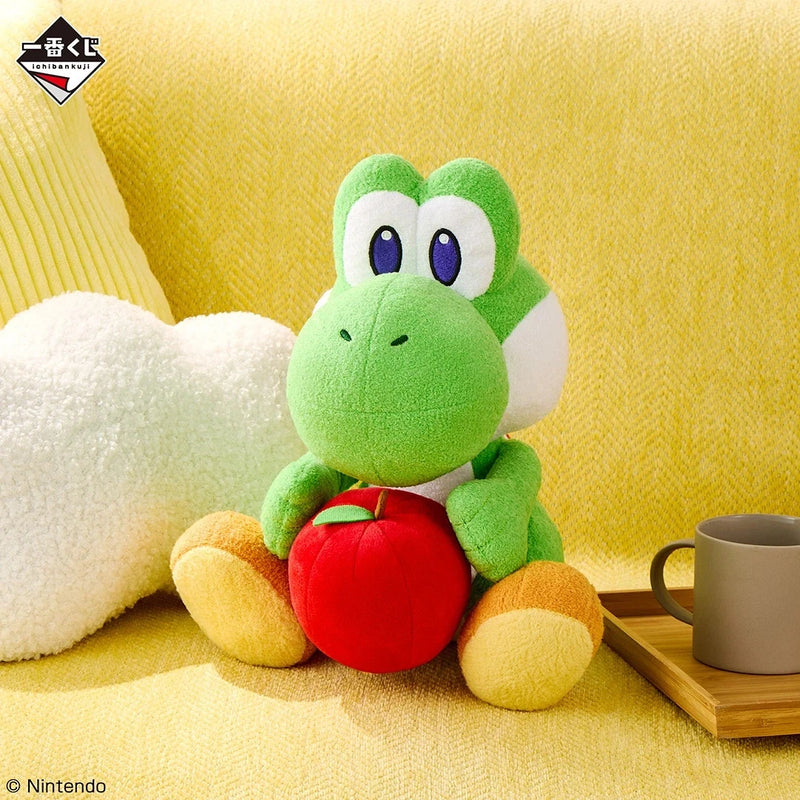 Ichiban Kuji Super Mario with YOSHI Yoshi with Apple Plush Doll JAPAN OFFICIAL