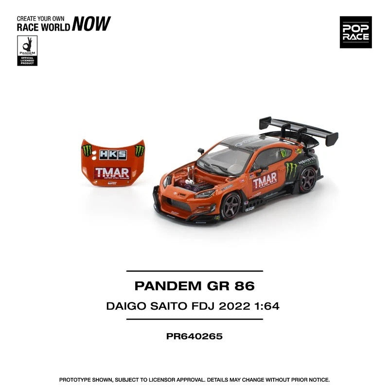 Pandem GR86 Daigo Saito Formula Drift Japan 2022 1/64 Miniature Car JAPAN