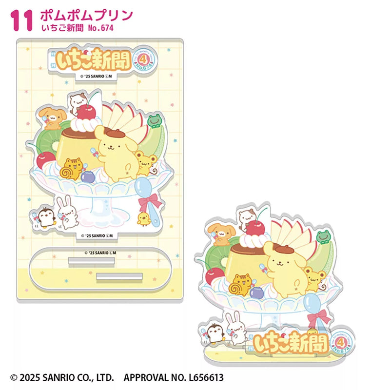Sanrio Characters Ichigo Shimbun 50TH Acrylique Stand Ensemble complet JAPON OFFICIEL