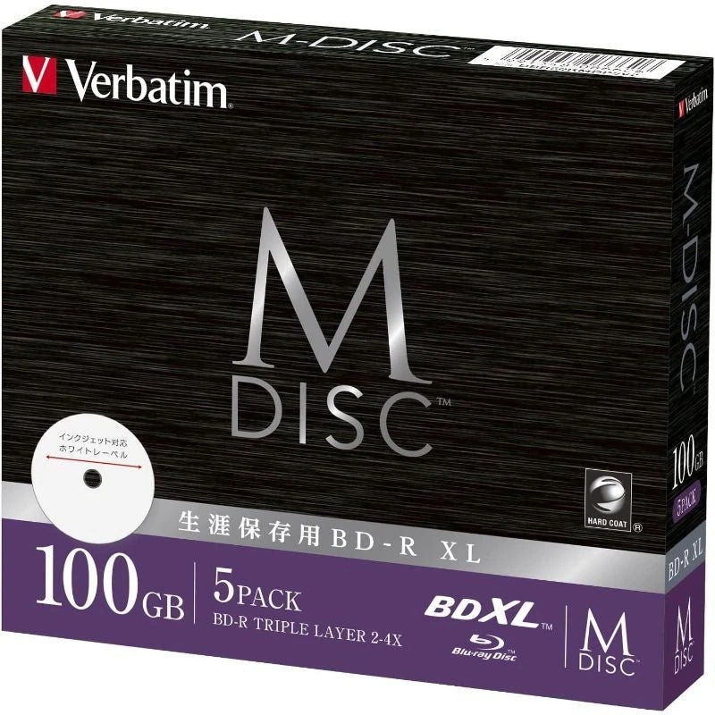 Verbatim Blu-ray Disc M-DISC BD-R XL DBR100YMDP5V2 100GB 2-4x JAPAN OFFICIAL