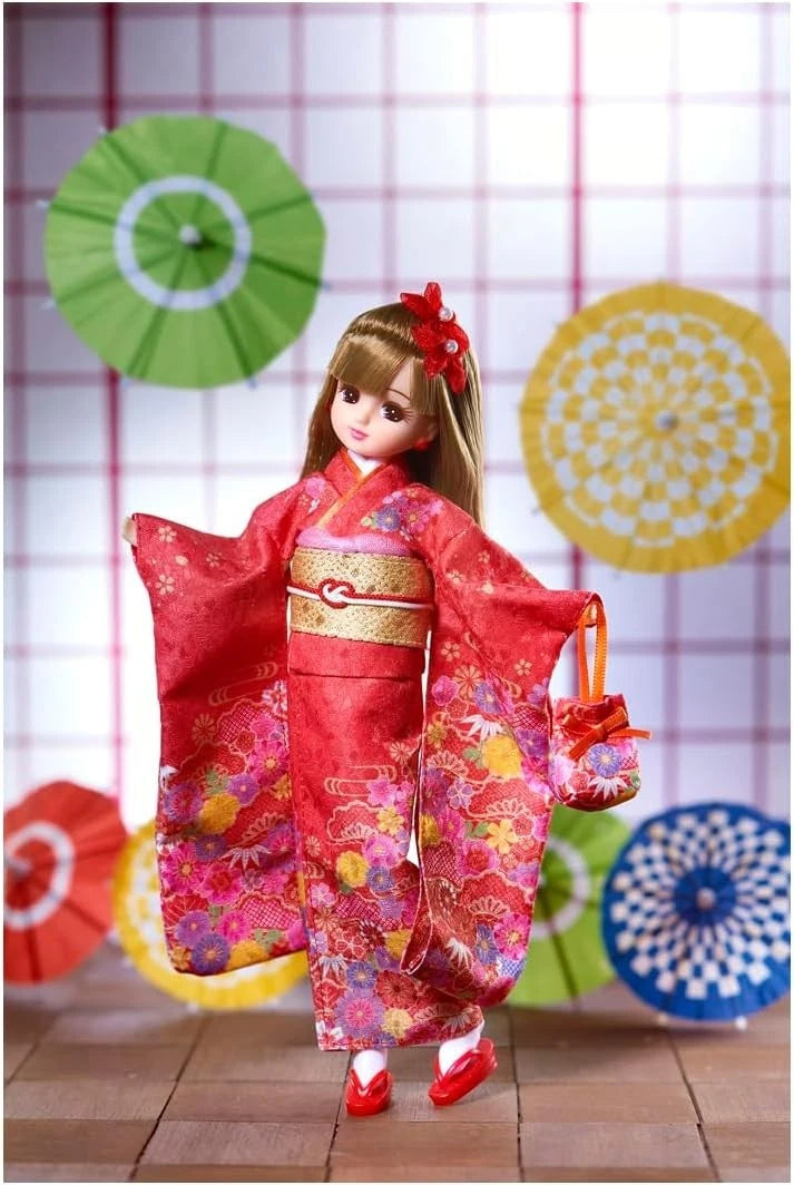 Takara Tomy Kimono Licca Chan Kurenai LD-30 Doll JAPAN OFFICIAL