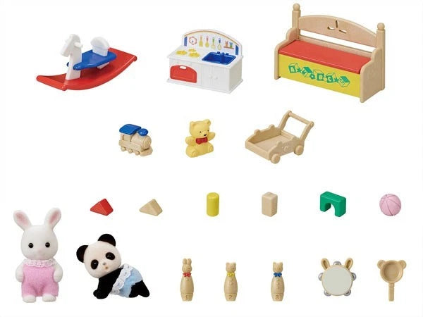 Epoch Sylvanian Families Calico Critters White Rabbit Panda Baby Toy Set DF-20