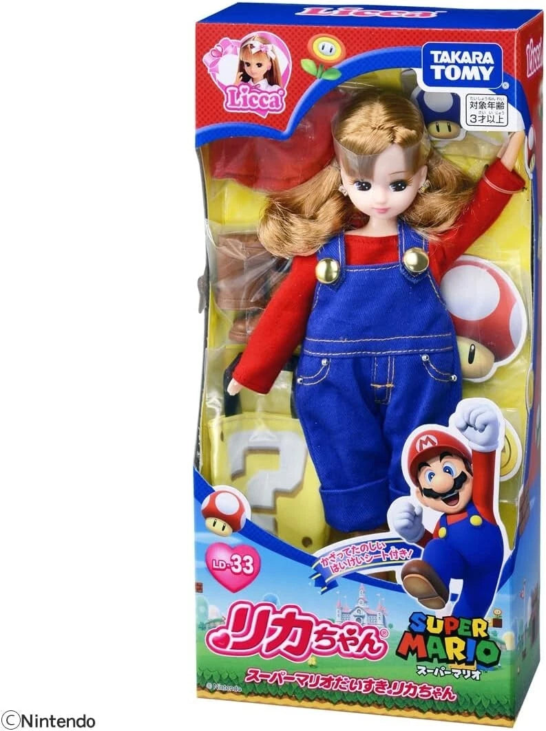 Takara Tomy Licca Chan Super Mario Daisuki Licca Chan LD-33 Doll JAPAN OFFICIAL