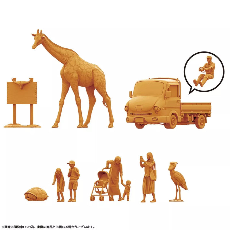 Kaiyodo ARTPLA Tourist and Giraffe Set Unpainted Unassembled Model Kit JAPAN