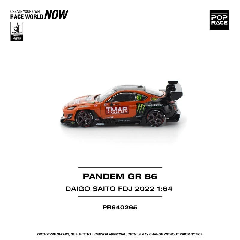 Pandem GR86 Daigo Saito Formula Drift Japan 2022 1/64 Miniature Car JAPAN