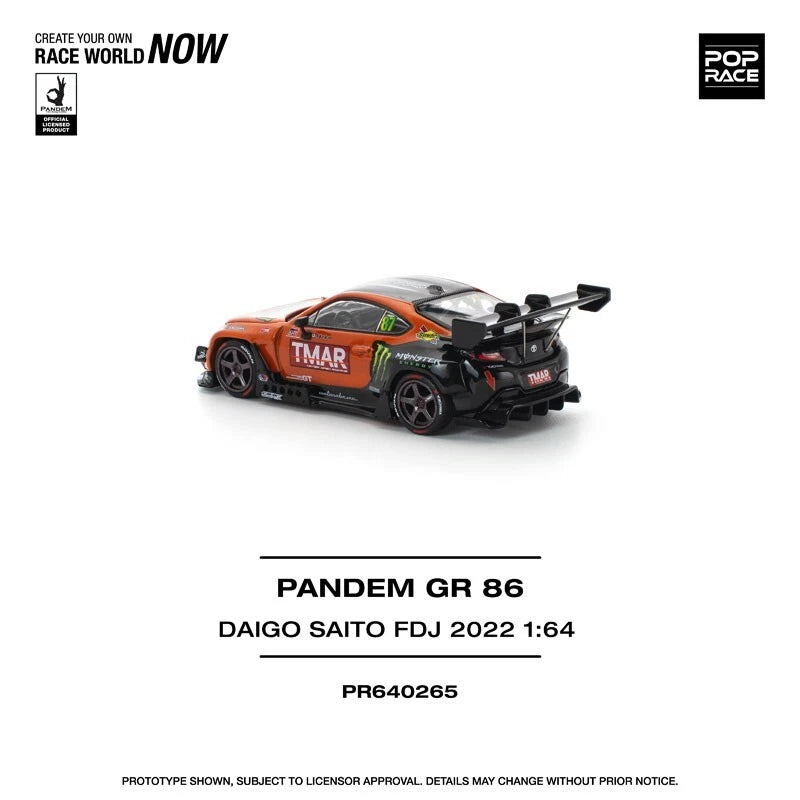 Pandem GR86 Daigo Saito Formula Drift Japan 2022 1/64 Miniature Car JAPAN