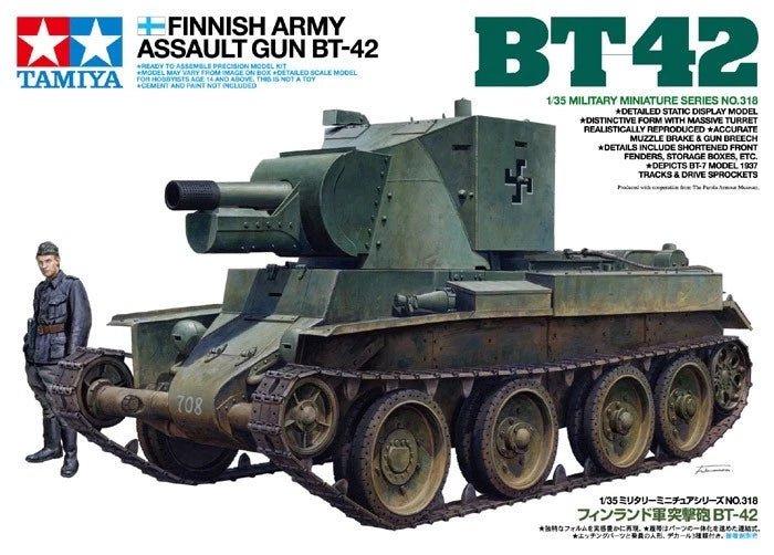 Tamiya Military Miniature Series Finnish Army Assault Gun BT-42 1/35 Model Kit