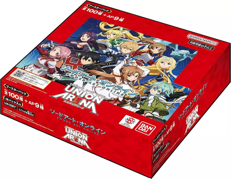 BANDAI Union Arena Sword Art Online UA15BT Booster Pack Box TCG JAPÃO OFICIAL