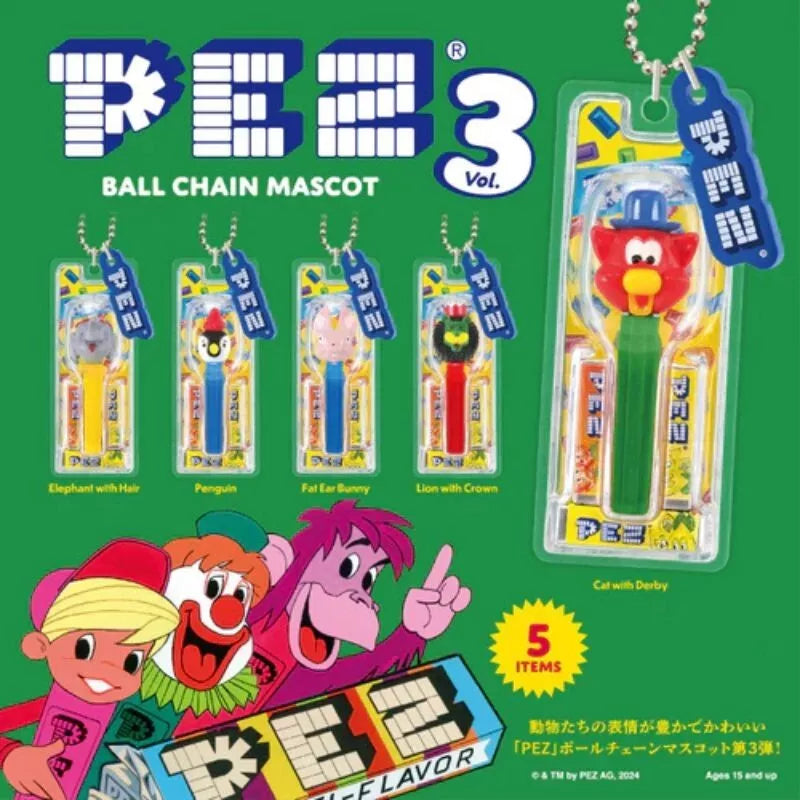 Ken elephant PEZ Ball Chain Mascot Vol.3 Complete Set Capsule Toy JAPAN OFFICIAL