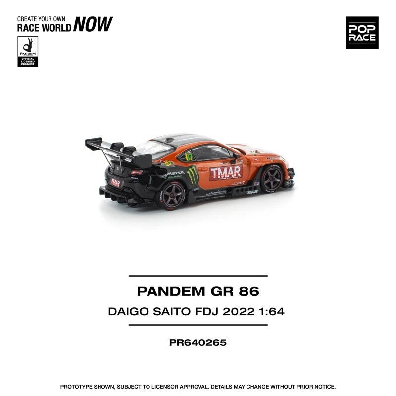 Pandem GR86 Daigo Saito Formula Drift Japan 2022 1/64 Miniature Car JAPAN