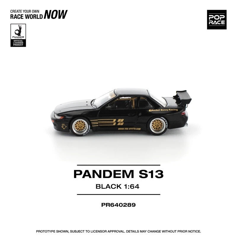 Pandem Silvia S13 Black 1/64 Miniature Car JAPAN OFFICIAL