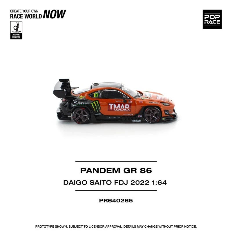 Pandem GR86 Daigo Saito Formula Drift Japan 2022 1/64 Miniature Car JAPAN