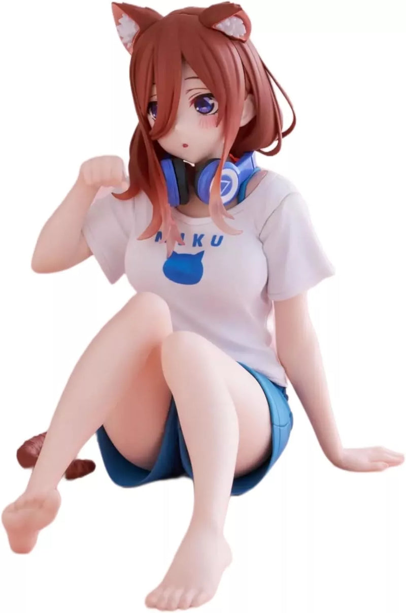 Desktop fofo Os quintessiais Quintuplets Miku Nakano Cat Room Wear Figura