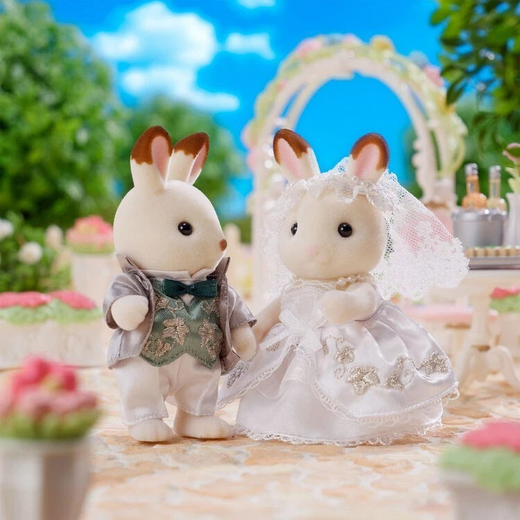Epoch Sylvanian Families Lovely Wedding Pair Set Ivy Embroidery JAPAN OFFICIAL