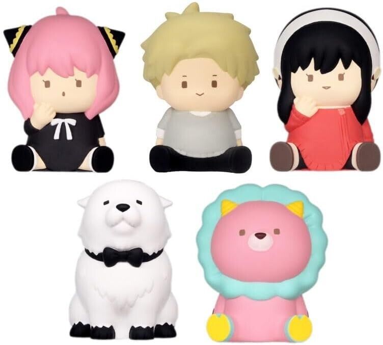Chabi Chabi Spy X Familia Figura de vinilo suave Los 5 tipos establecen la cápsula del juguete Japón