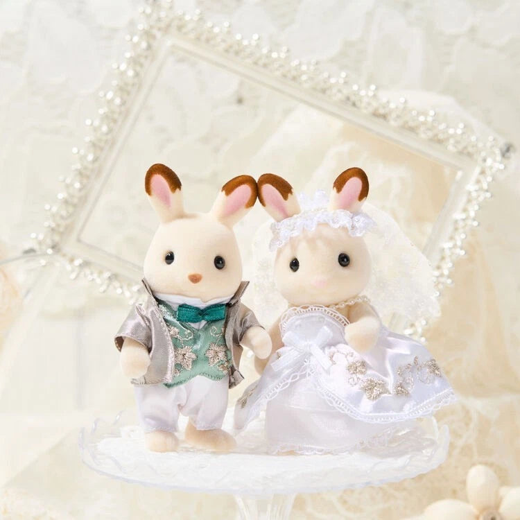 Epoch Sylvanian Families Lovely Wedding Pair Set Ivy Embroidery JAPAN OFFICIAL